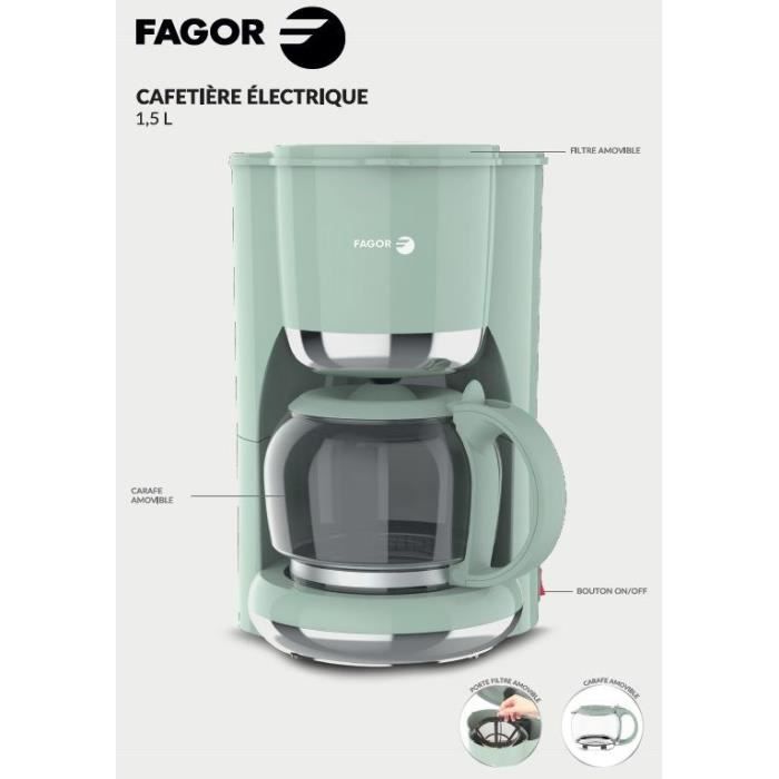 FAGOR Filter Coffee Maker - FG1560 - 1.5 L - 12 Cups - Keep Warm