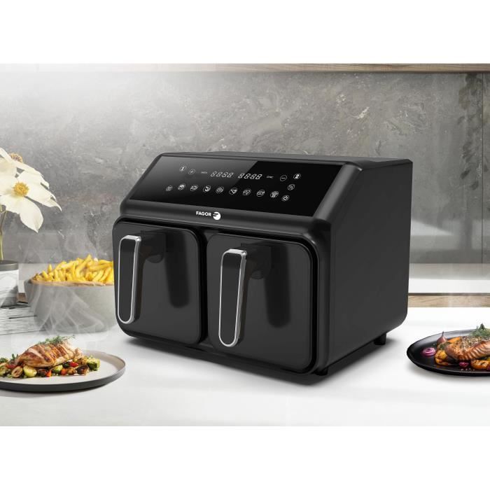 FAGOR Air Fryer FG2X4L - 8 L Capacity - 2200W - Double 4 L Basket