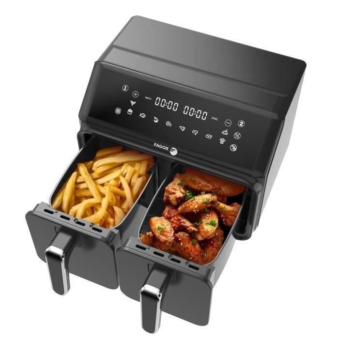 FAGOR Air Fryer FG2X4L - 8 L Capacity - 2200W - Double 4 L Basket