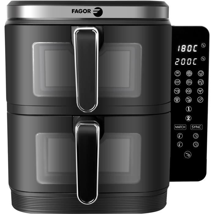 FAGOR Air Fryer FGD11 - 11 L Capacity - Dual 5.5 L Tanks - 2800W