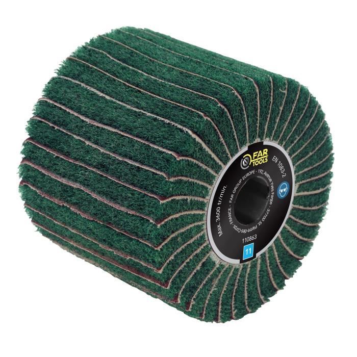 FARTOOLS Synthetic Fiber Brush with Abrasive Strips Ø120mm/L100mm Grit A240/A120