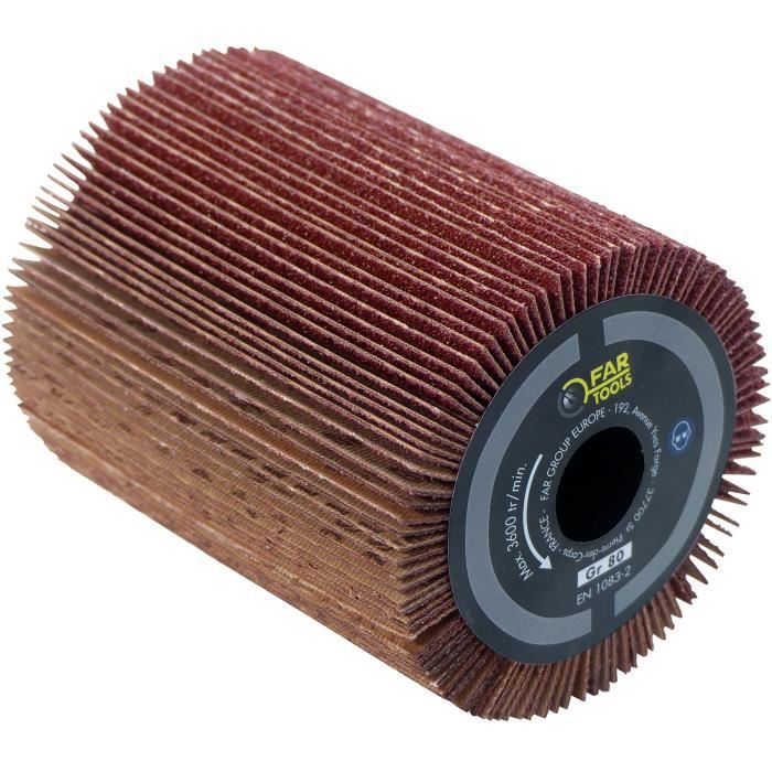 FARTOOLS - Abrasive Flap Brush for Sanding Wood or Metal - REX80 Ø80mm - Grit A80