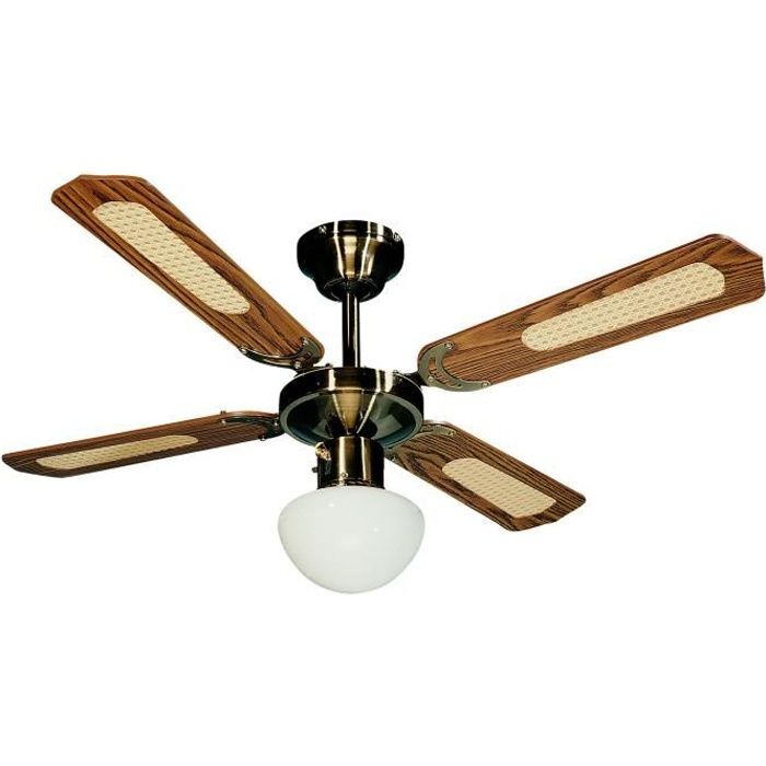 FARELEK BALI Ø 107 cm Reversible Ceiling Fan Ancient Brass, 4 Blades