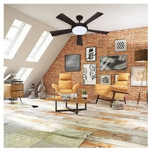 WALLIS Black - Ceiling Fan Ø132cm - 38W + LED Light