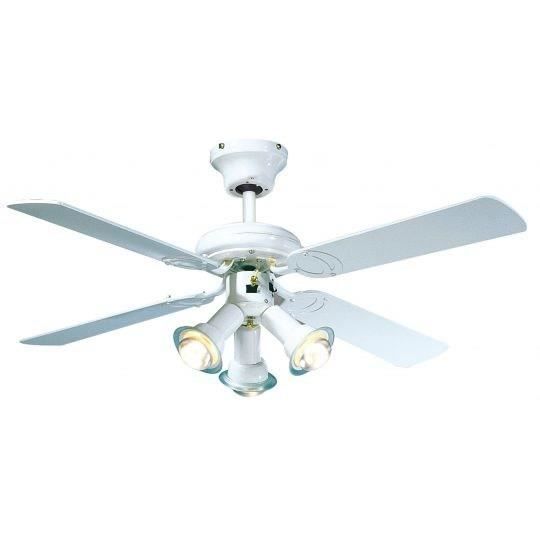FARELEK MALDIVES Ø 107 cm Reversible Ceiling Fan, 4 White Lacquered Blades + Lighting E14