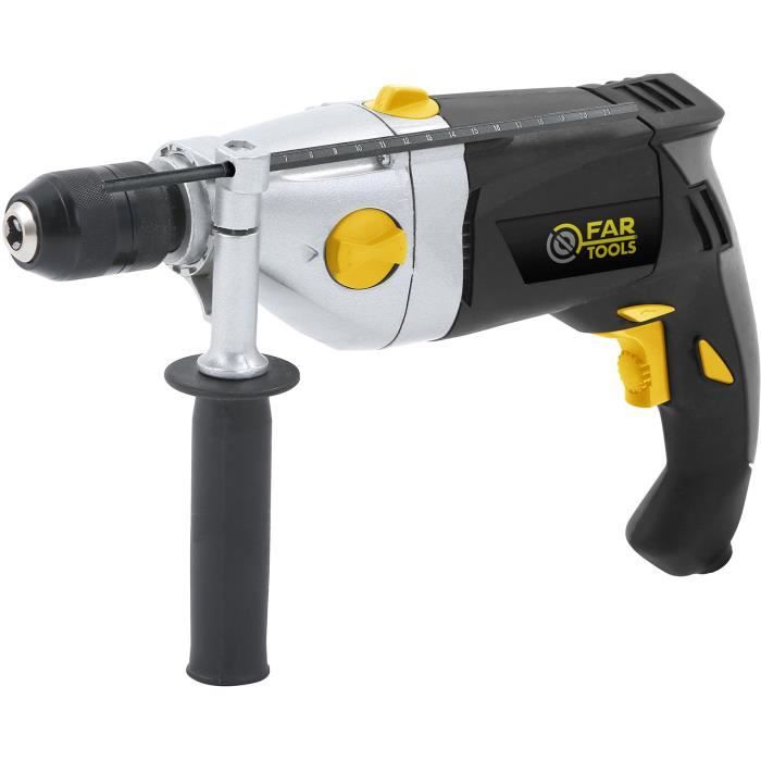 FARTOOLS Impact Drill - PKP 1200 - 2 Mechanical Speeds - Self-Tightening Chuck - Case Included