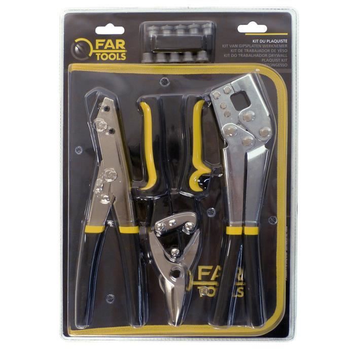 FARTOOLS Drywall Installer's Pliers Kit - Shears - Nibbler - Crimper