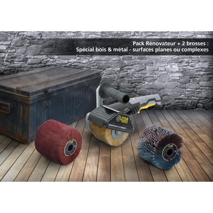 Fartools Rex120c Renovator + Abrasive Brush - Wood and Metal