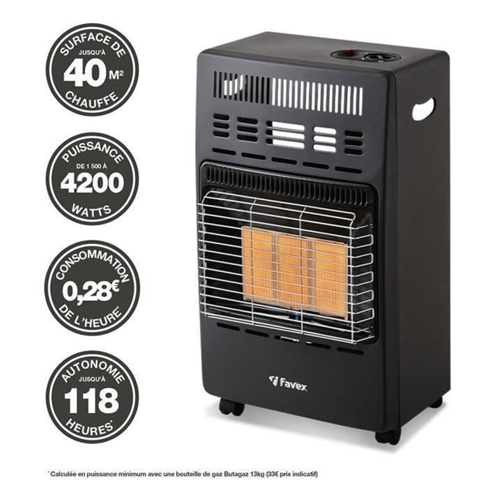 KERN Butane Gas Infrared Heater - Piezo Ignition - Heats up to 40 m² - 3 Power Levels