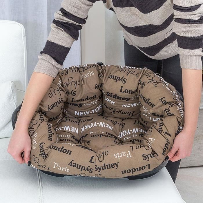 FERPLAST Patterned Cushion Basket - Size L - 73x55x27 cm