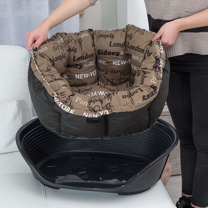 FERPLAST Patterned Cushion Basket - Size L - 73x55x27 cm