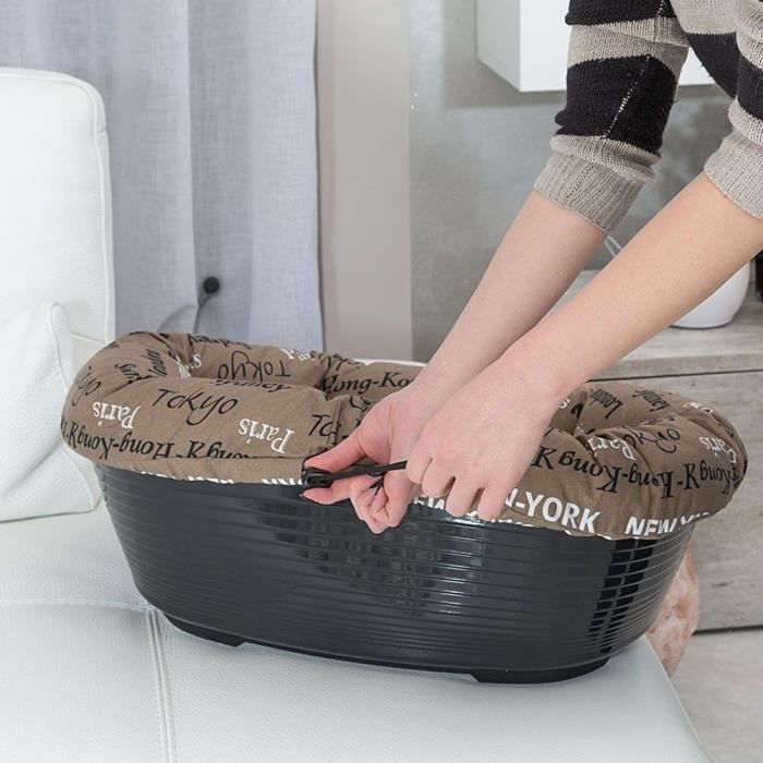 FERPLAST Patterned Cushion Basket - Size L - 73x55x27 cm