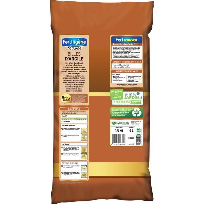 FERTILIGENE Clay Pebbles - 6 L - Ideal for Drainage