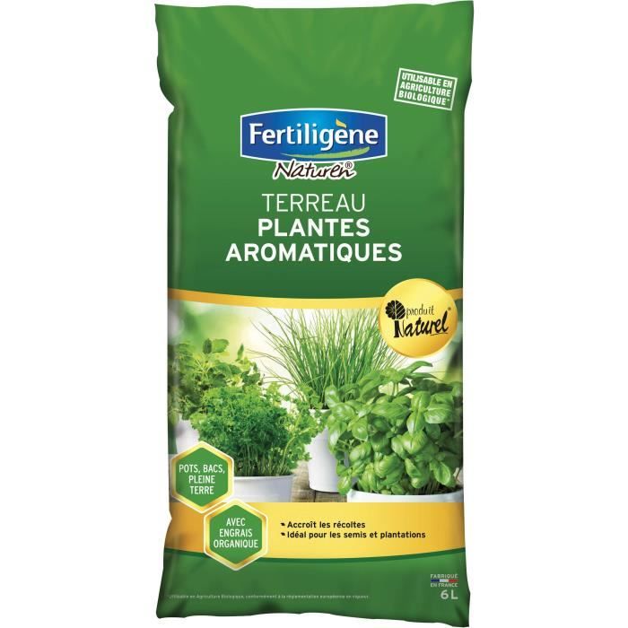 FERTILIGENE Potting Soil for Aromatic Plants 6 L - Special Mix for Herbs