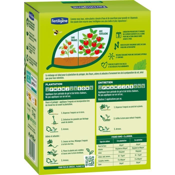 FERTILIGENE FCOSAN3 - Horn and Blood Fertilizer 3 kg - Fast and long-lasting action - Feeds for up to 3 months - Fertilizes up