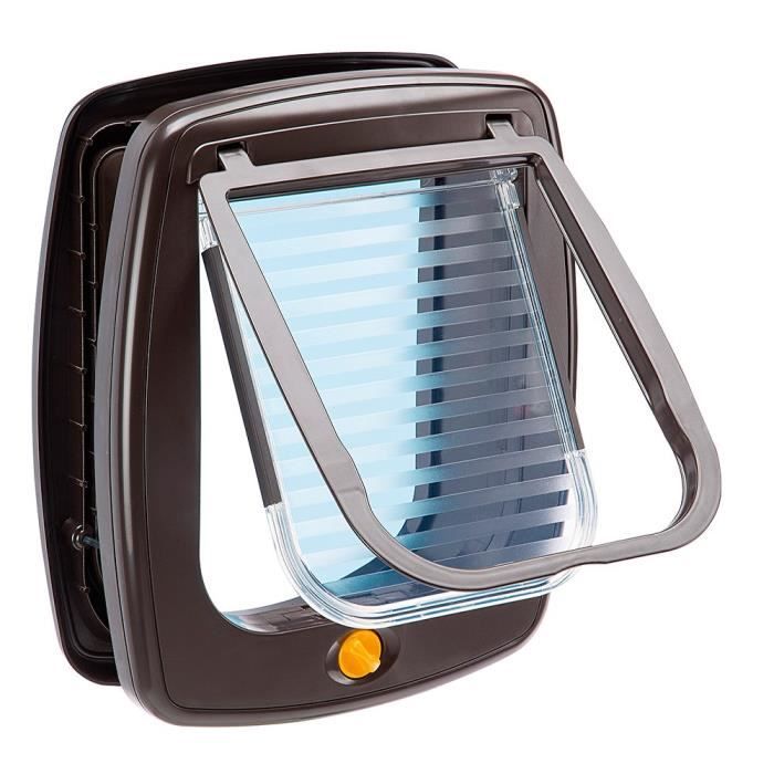FERPLAST Swing Plastic Cat Flap - 26.2 x 10.2 x 31.2 cm - Brown - For Large Cats and Small Dogs
