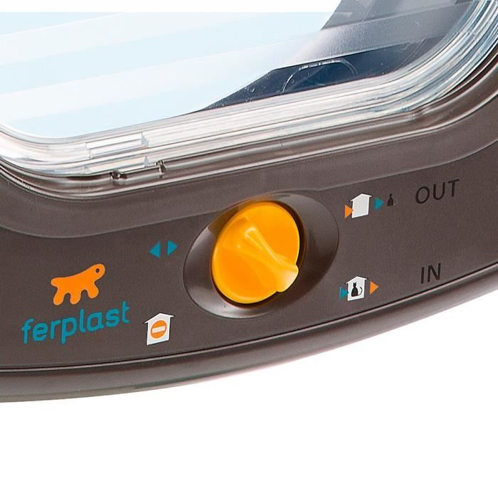 FERPLAST Swing Plastic Cat Flap - 26.2 x 10.2 x 31.2 cm - Brown - For Large Cats and Small Dogs