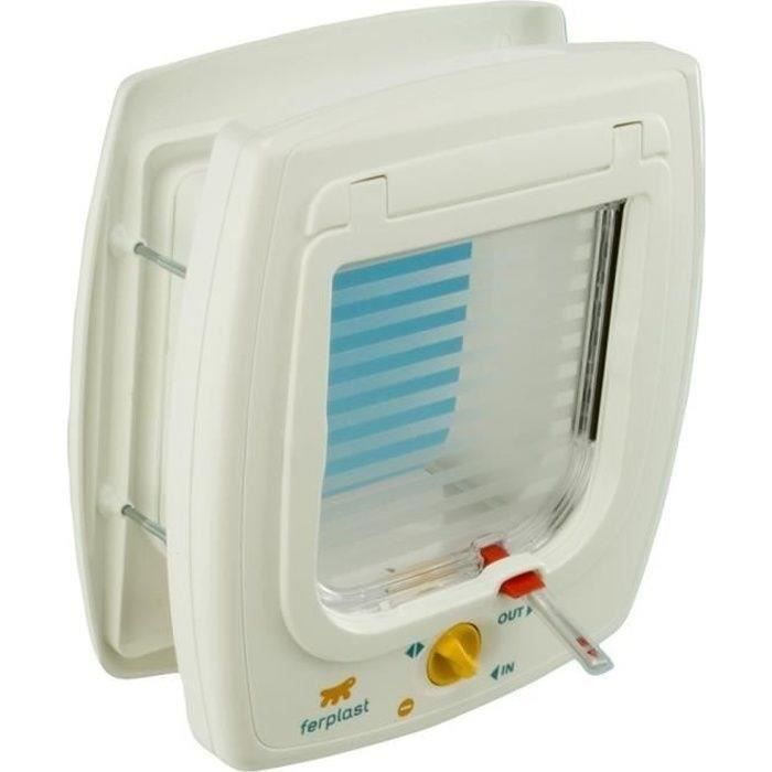 Ferplast Swing 7 Magnetic Cat Flap - 4-Way Locking System - White - 72104011