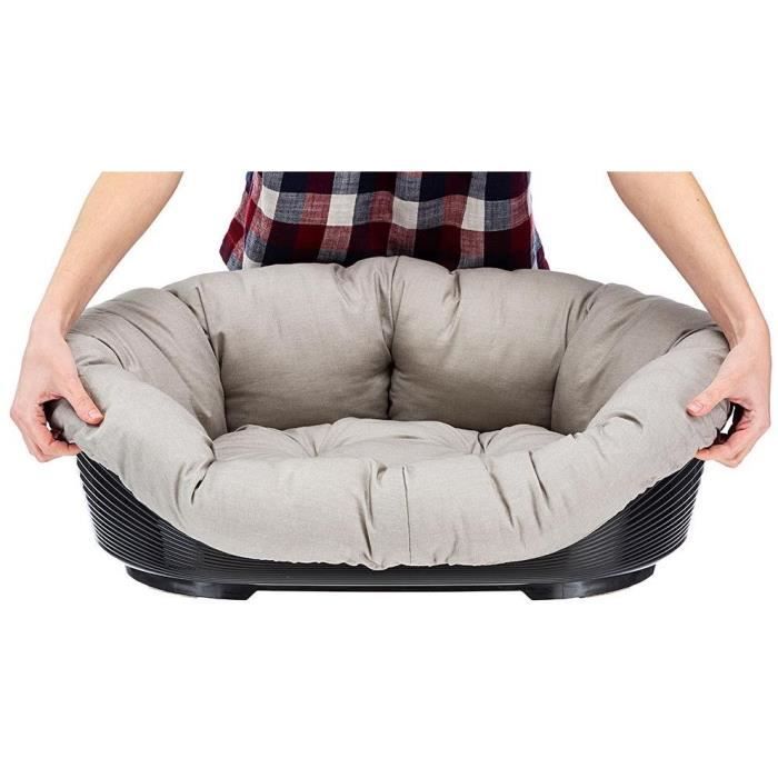 FERPLAST Grey Cushion Basket - Size M - 64 x 48 x 25 cm - Black