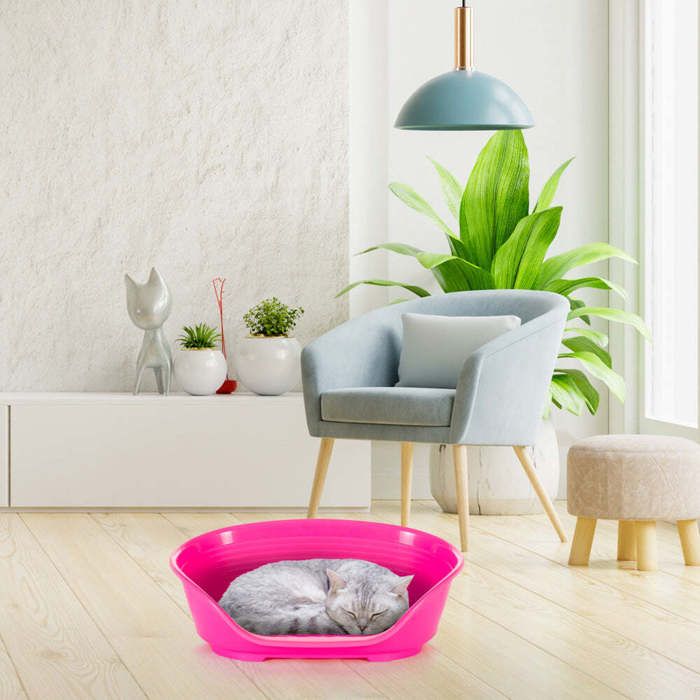 FERPLAST Siesta Deluxe Dog Basket - Pink - 49x36x17.5 cm