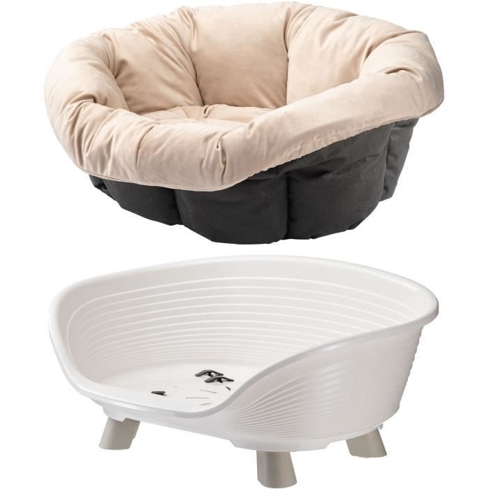 FERPLAST White Cushion Basket - Size M - 64 x 48 x 25 cm