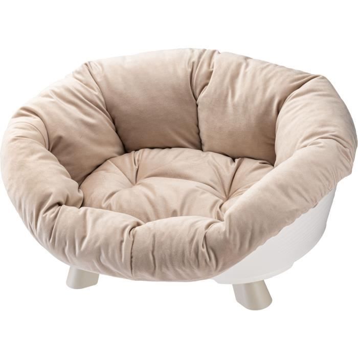 FERPLAST White Cushion Basket - Size M - 64 x 48 x 25 cm