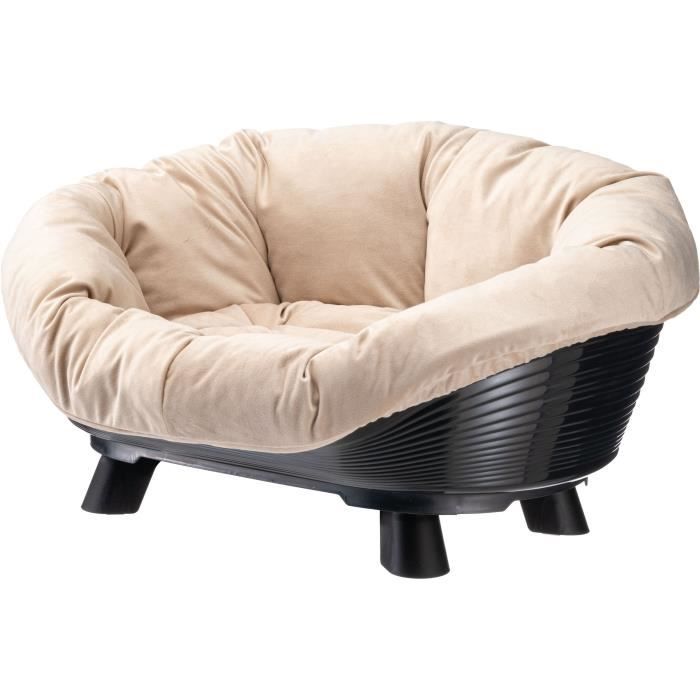 FERPLAST Black Cushion Basket - Size M - 64 x 48 x 25 cm