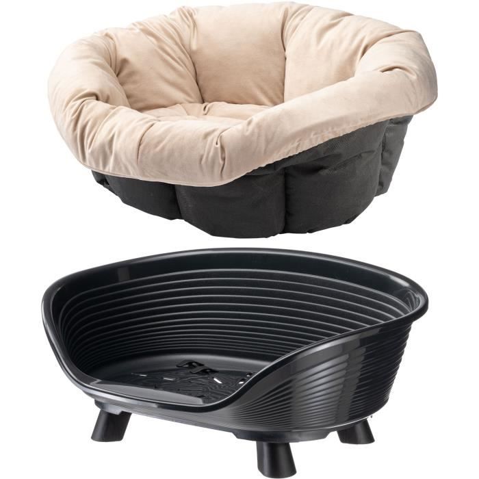 FERPLAST Black Cushion Basket - Size M - 64 x 48 x 25 cm