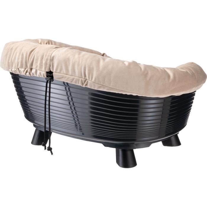 FERPLAST Black Cushion Basket - Size M - 64 x 48 x 25 cm