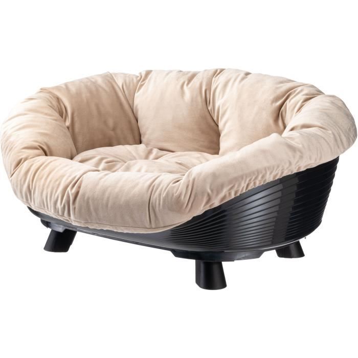 Panier corbeille coussin noir - Taille L - 73 x 55 x 27 cm - FERPLAST