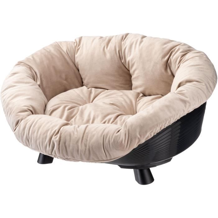 Panier corbeille coussin noir - Taille L - 73 x 55 x 27 cm - FERPLAST