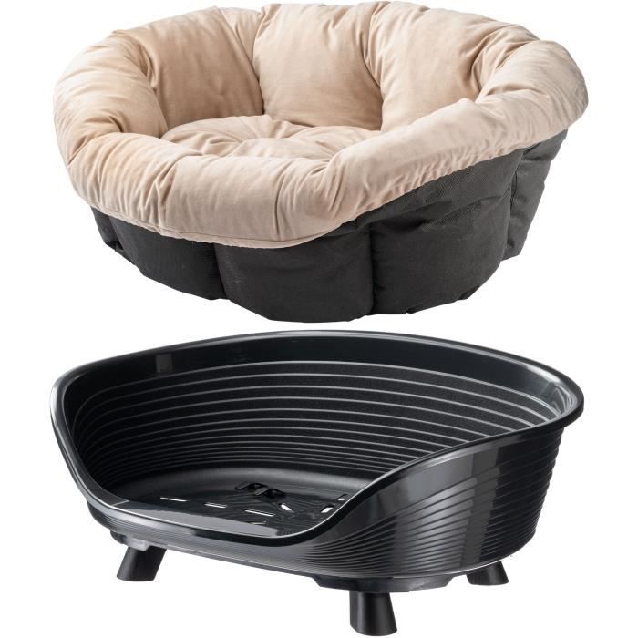 Panier corbeille coussin noir - Taille L - 73 x 55 x 27 cm - FERPLAST