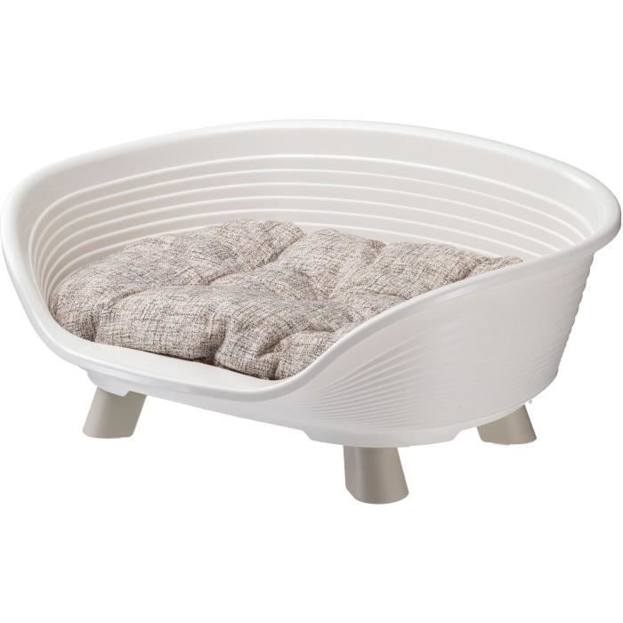 FERPLAST White Relaxation Cushion Basket - Size M - 64x48x25 cm