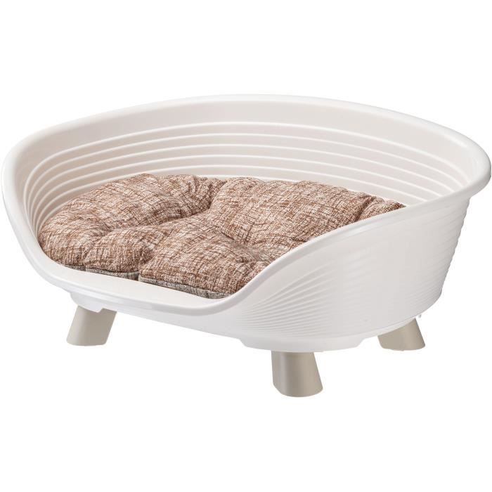 FERPLAST White Relaxation Cushion Basket - Size M - 64x48x25 cm
