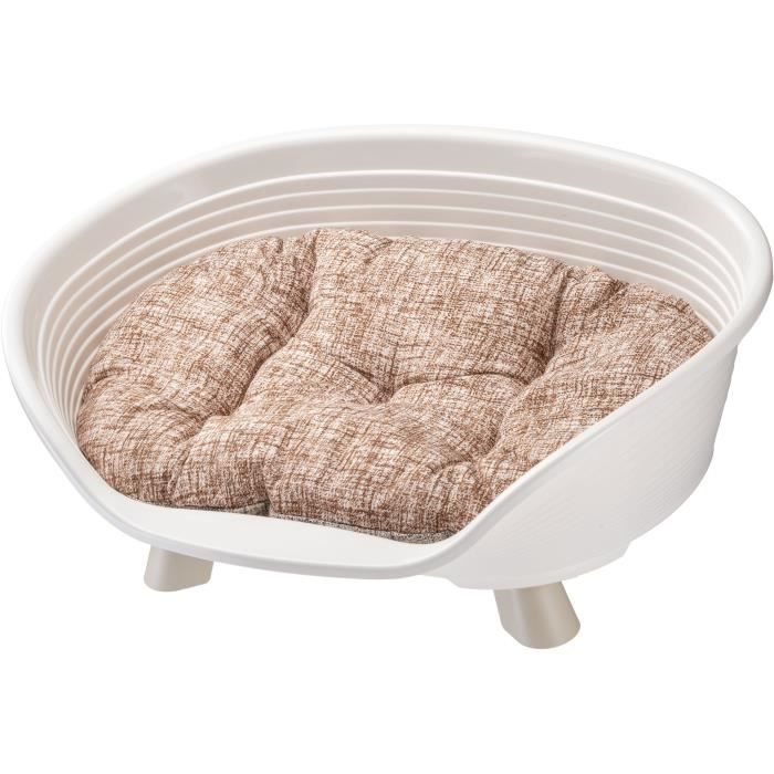 FERPLAST White Relaxation Cushion Basket - Size M - 64x48x25 cm
