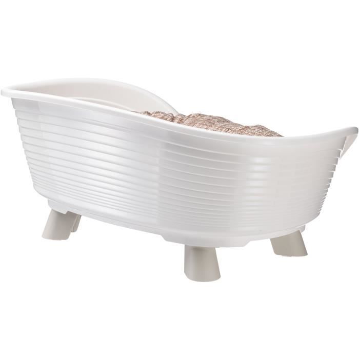 FERPLAST White Relaxation Cushion Basket - Size M - 64x48x25 cm