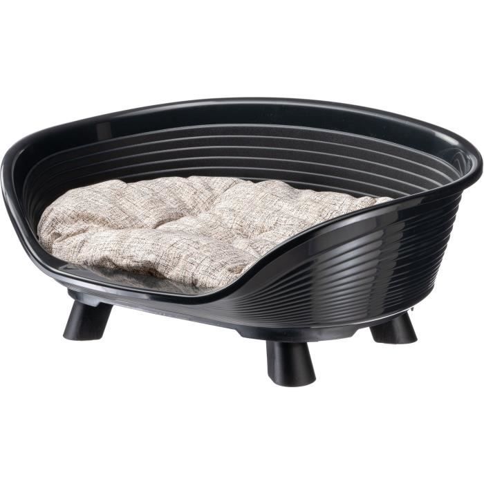 FERPLAST Black Relaxation Cushion Basket - Size M - 64x48x25 cm
