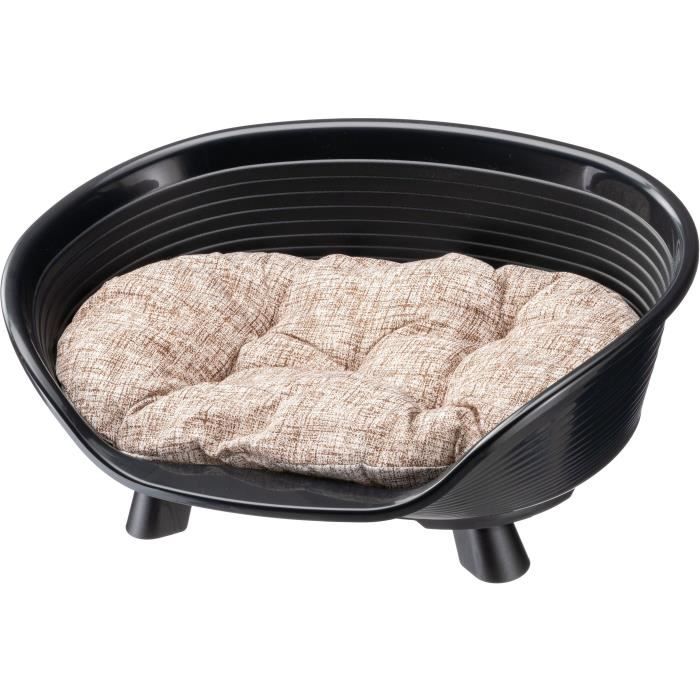 FERPLAST Black Relaxation Cushion Basket - Size M - 64x48x25 cm