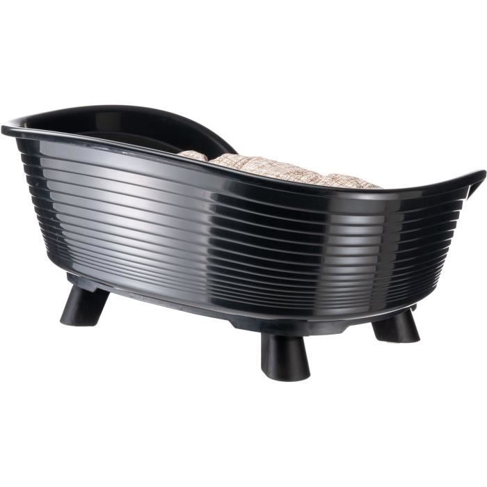 FERPLAST Black Relaxation Cushion Basket - Size M - 64x48x25 cm