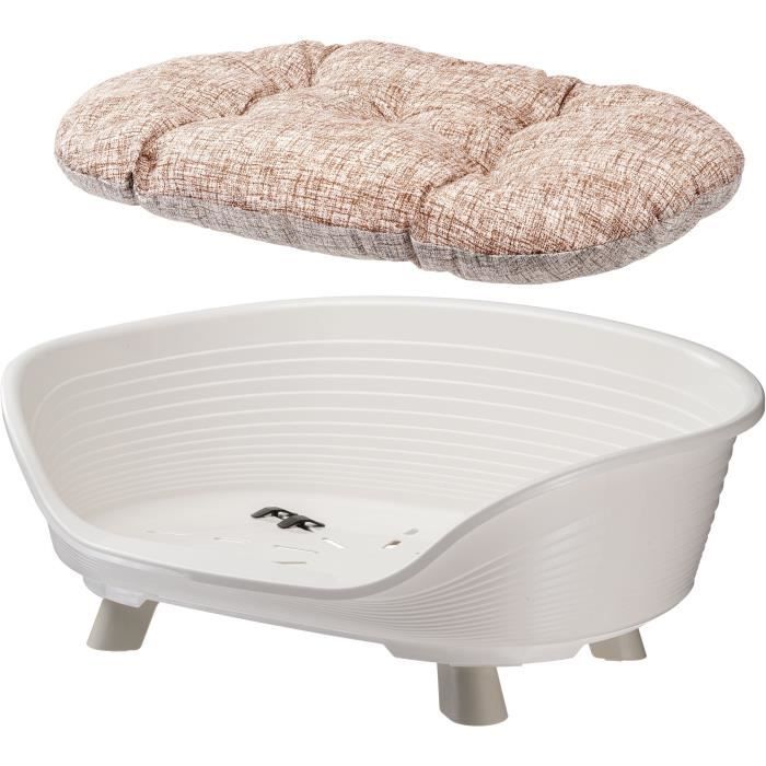 FERPLAST White Relaxation Cushion Basket - Size L - 73x55x27 cm
