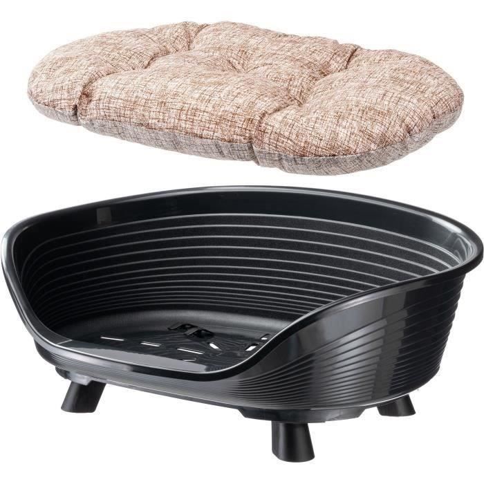 FERPLAST Black Relaxation Cushion Basket - Size L - 73x55x27 cm