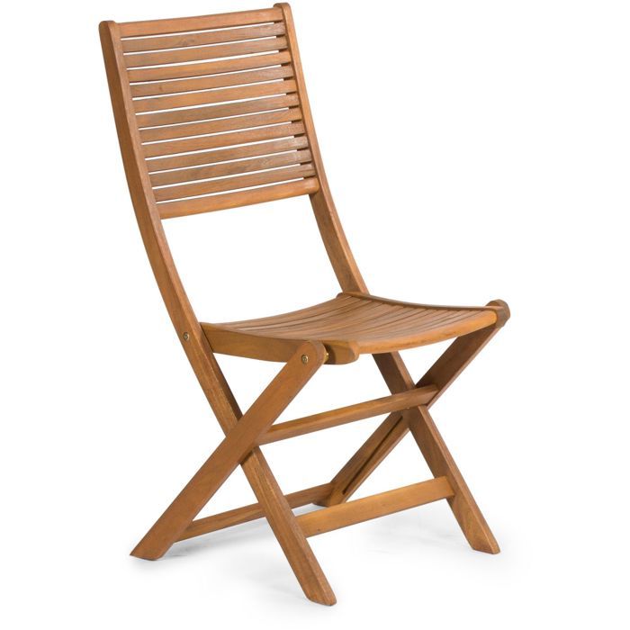 Fieldmann Folding Chair Set of 2 - FDZN 4012-T - Tropical Acacia Wood - 110 kg Capacity