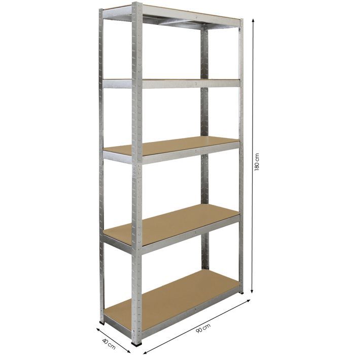 Fieldmann Shelving Unit - FDR 1800 - 180x90x40 cm - Galvanized Steel