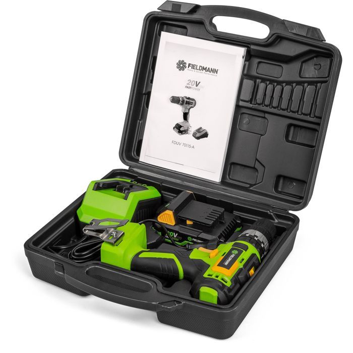 FIELDMANN Cordless Impact Drill - 20V - 2Ah Battery - 35 Nm - Fast Charger Included