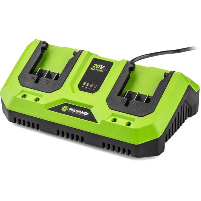 FIELDMANN Dual Charger for 20V Batteries - Charges 2Ah in 60 Min