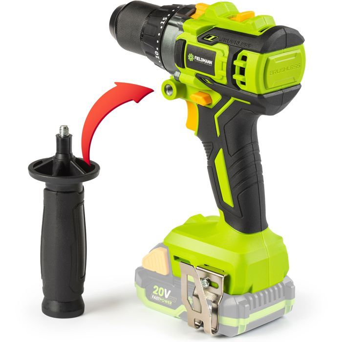 FIELDMANN Cordless Hammer Drill - 20V - Brushless - 1900 RPM - 60 Nm