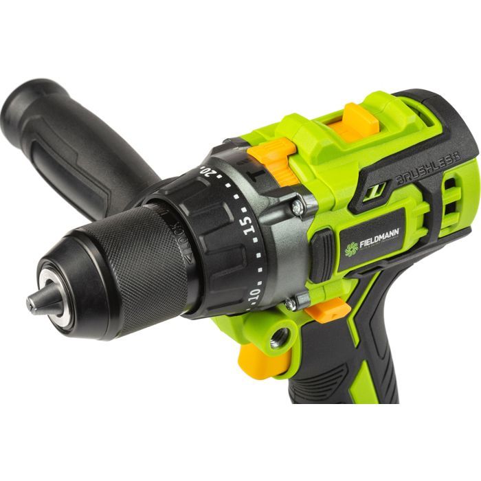 FIELDMANN Cordless Hammer Drill - 20V - Brushless - 1900 RPM - 60 Nm