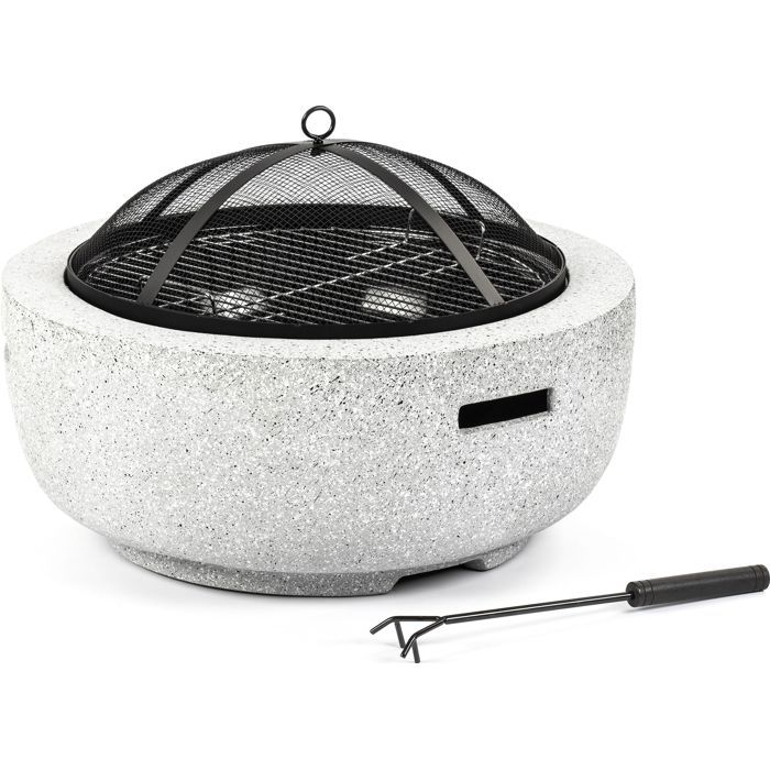 Fieldmann Fire Pit - FZG 1030W - 60 cm Fire Bowl - 43 cm Chrome-Plated Grill