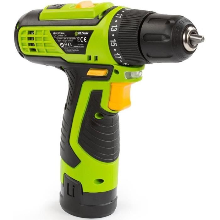 Fieldmann Cordless Drill - FDV 10250-A - 12V, 1500mAh Li-Ion, 10 mm Chuck