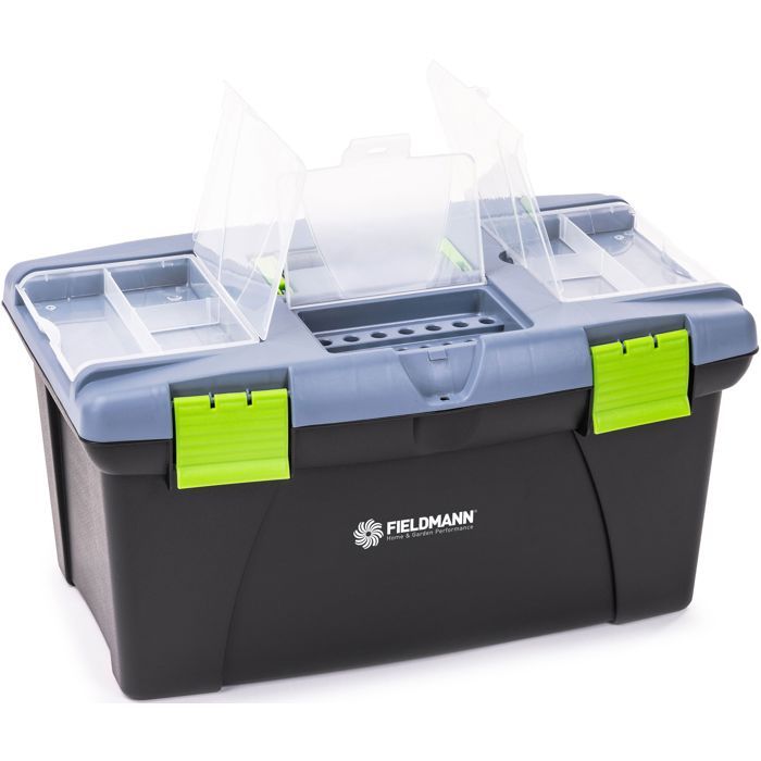 Fieldmann 20" Tool Box - FDN 4120 - Plastic - Ergonomic Handle - Transparent Organizer
